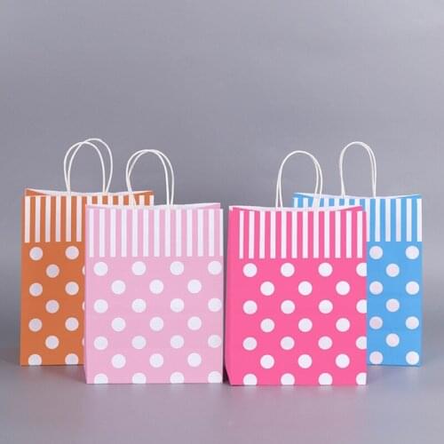 10Pcs pot Paper favor Bags Party Favor Bags Colored Kraft Candy Bags with Handle for Birthday Gift Wedding Party Celebrations