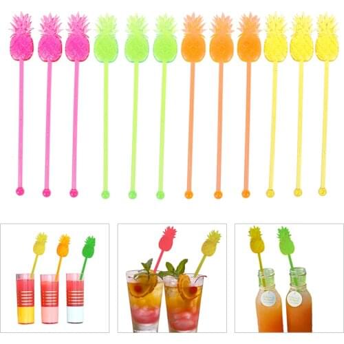12pcs/lot 17cm Coffee Wine Muddler Puddler Barware Pineapple Cocktail Swizzle Sticks Stirrer Bar Tools Products