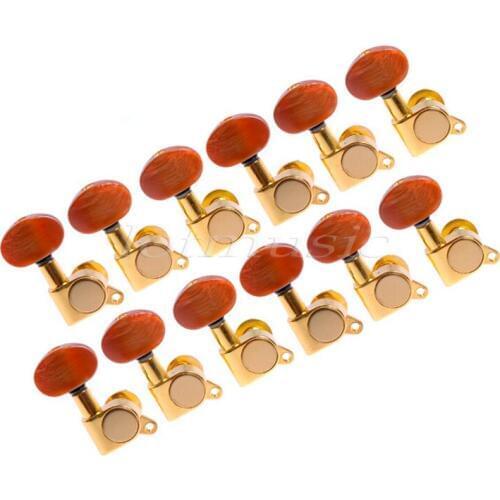 12R Golden String Tunning Pegs Tuners for Lap Steel Acoustic Guitar Replacement