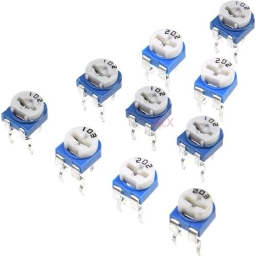 20pcs RM065 RM-065 100 200 500 1K 2K 5K 10K 20K 50K 100K 200K 500K 1M ohm Trimpot Trimmer Potentiometer variable resistor