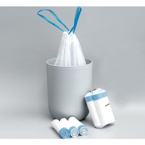 60% Hot Sale 75Pcs Disposable Thicken Plastic Drawstring Kitchen Rubbish Pouch Trash Garbage Bag For Home Cleaning Accessories