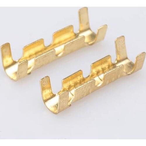 63HA Quick Docking Connect Wiring Terminal Brass Crimp Terminal Electric Butt Connector Kit U-shaped Terminal Tab 0.3-1.5mm²