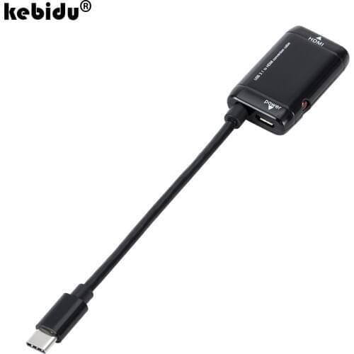 Kebidu 4K 1080P Type C USB 3.1 Male to HDMI Female Cable Adapter USB C to HDMI Adapter Converter for Android Phone Micro USB