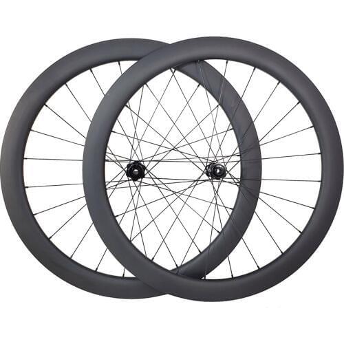 700c 50mm tubeless U shape road disc carbon wheels CL center lock straight pull clincher wheelset UD 3K 12K 12X100 15X100 12X142
