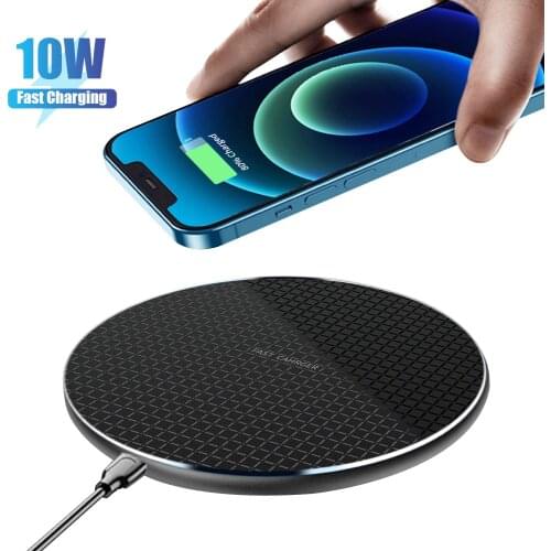 10w Qi Quick Wireless Charger For iPhone 12 Pro Max 11 XR XS Samsung Huawei Xiaomi Oppo Fast Charge Phone Induction Charging