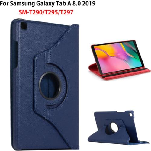 For Samsung Galaxy Tab A 8.0 2019 SM-T290 T295 T297 Case 360 Rotation PU Case for Samsung Tab A 8.0 T290 Cover