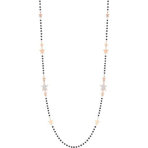 Bohemia Stars Long Necklace For Women Crystal Pendant Beaded Stainless Steel Sweater Chain Necklaces Best Gifts 2020 New Fashion