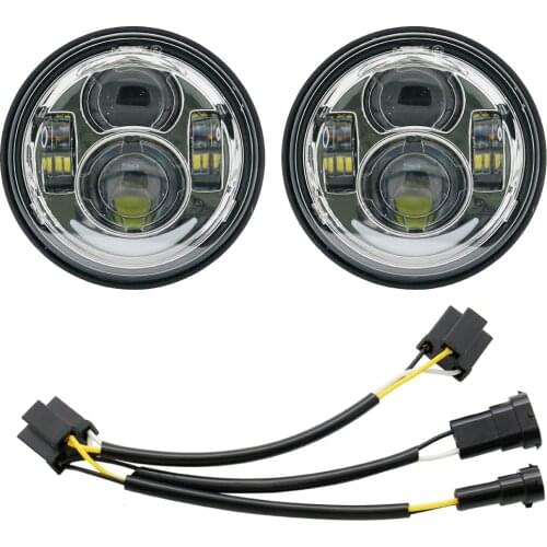New Motorcycle Projector Dual LED Headlamps With white DRL For harley motor Dyna Fat Bob FXDF