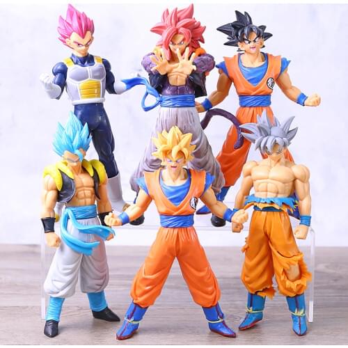 Kakarotto Broly Bejita Yonsei Gogeta PVC Figure DBZ Model Brinquedo Toy 6pcs/set