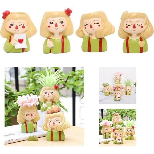 Head Sculpture Succulent Cactus Flowerpot Plant Pots Home Decor