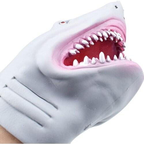 Shark Hand Puppet for Story TPR Animal Head Gloves Kids Toys Gift Novelty Funny Toys LBV