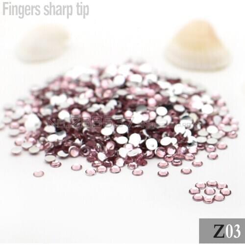SS12-3mm Crystal light pink Nail Rhinestones 1000pcs Flat Back Non hotfix Glitter Nail Stones DIY 3d Nail Phones Decorations Z03