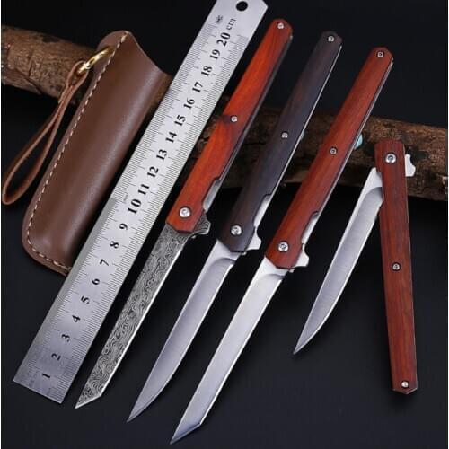 M390 Flipper Pocket Folding Knife Blade Mini Handle Knife Wood Handle Rescue Camping Survival Hunting Knives