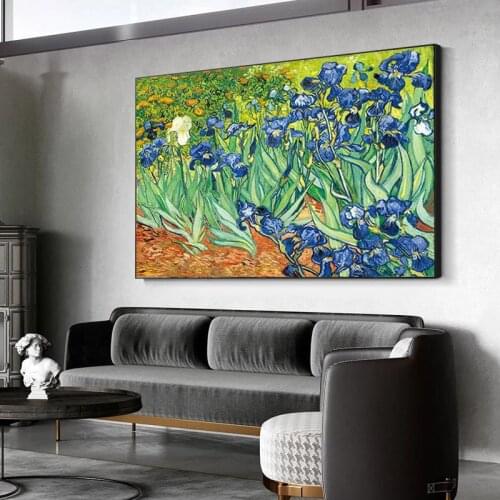 Irises Flowers By Van Gogh Canvas Paintings Reproductions on The Wall Impressionist Art Decorative Pictures for Living Room