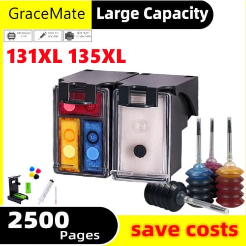 Refillable Ink Cartridge Replacement for hp 131 135 XL PSC 1500 1503 1504 1507 1508 1510 1510S 1510V 1510 XI 1513 1513S Printer