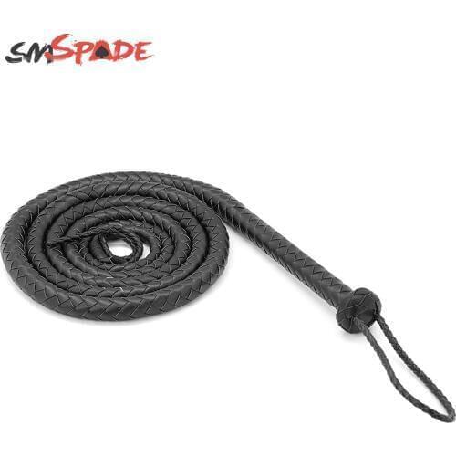 200cm Long Faux Leather handmade Bullwhip Heavy Duty Riding Whip Black adult sex product flirting sex toys