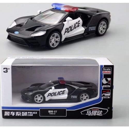 Die Casts Collectible Model Cars Pocket Alloy Sports Car Boy Coche Auto Gift 1: 36 SUV Toys for Children 5" Ford GT Cop Car