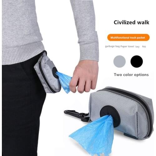 Pet Puppy Cat Pick Up Poop Bag Dispenser Portable Dog Poop Waste Bag Holder Outdoor Pets Supplies Garbage Bags Organizer
