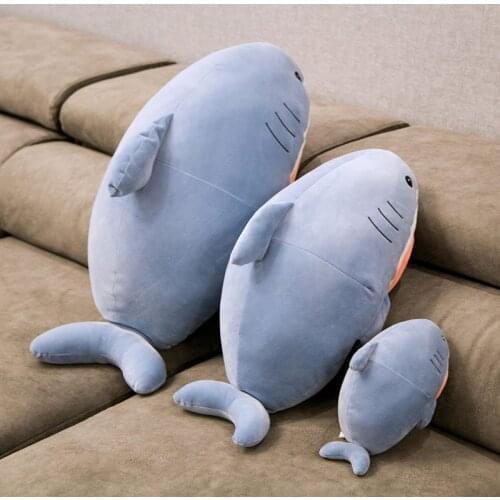 Cute Plush Shark Toy Kawaii Cartoon Cat Face Shark Soft Doll Kids Toys Shark Pillow Birthday Gift for Children Gift Room Decor