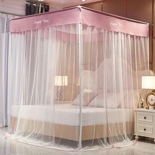 Mosquito Net Household Three-Door 1.5/1.8M Floor Stand Fixed Ultra-Fine-Meshed Home Decoration Including Bracket
