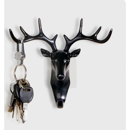 Wall Hanging Hook Vintage Deer Head Antlers for Hanging Clothes Hat Scarf Key Christmas Elk Horns Hanger Rack Wall Decoration