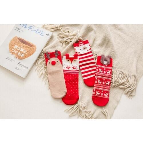 1 Pair Cotton Winter Autumn Baby Girls Boys Kids Xmas Socks Children Striped Terry Snowflake Elk Santa Claus Christmas Bear