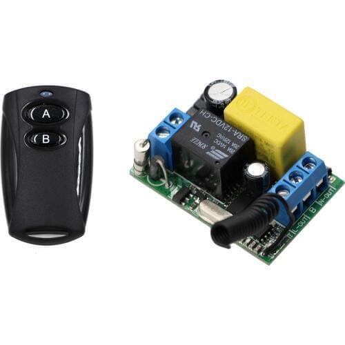 New AC 220V Wireless Remote Control Switch Remote Light Power Switch Radio Relay 1CH 1 CH Receiver + Black Wireless Transmitter