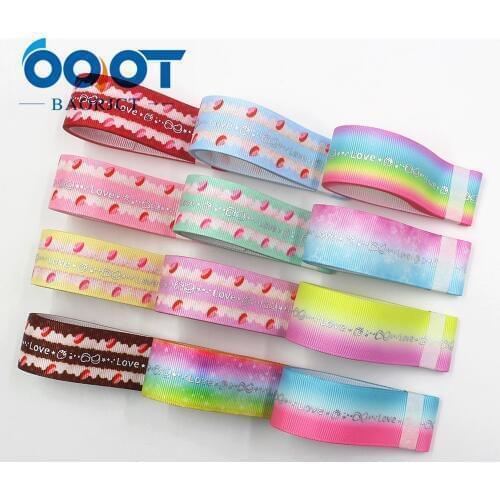OOOT BAORJCT I-191121-2521,25mm 10yards Cartoon LOVE hot silver grosgrain Ribbons,Clothing DIY handmade Wedding Party Decoration