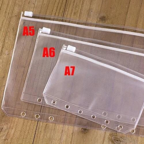 10pcs PVC Transparent A5 A6 A7 File Folder Lightweight Stationery Storage Clear Binder Office Accessories