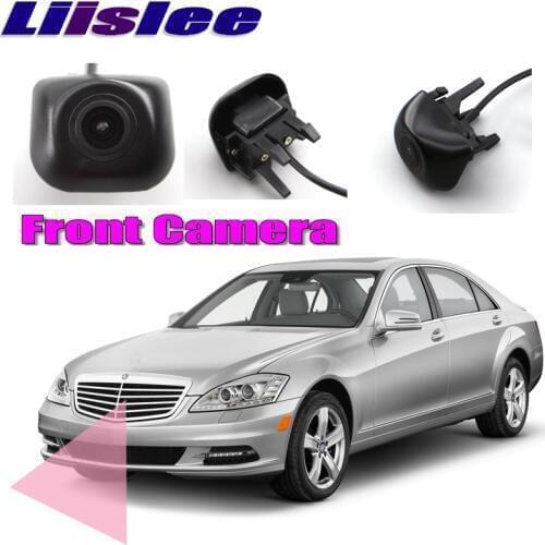 LiisLee Car Front Camera For Mercedes-Benz S-Class W221 2005-2013 Hood Mesh Front Grille CAM DIY Manually Control Front Camera