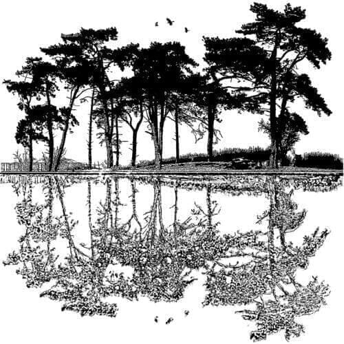 Reflection of trees Transparent Clear Silicone Stamp/Seal for DIY scrapbooking/photo album Decorative clear stamp M1277