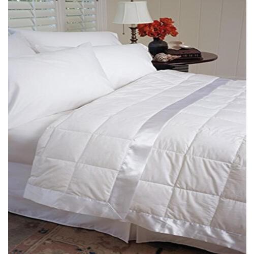 Down Blanket with Satin Trim 230 Thread Count 100% cotton 220X240CM filled 550 fp white duck down 100gsm for summer