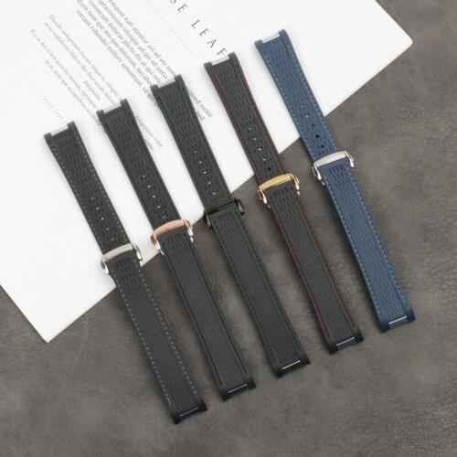 20mm watch Band Curved End Silicone Rubber Watch Band Metal Buckle for Omega Strap Seamaster 300 AQUA TERRA AT150 8900 Tools