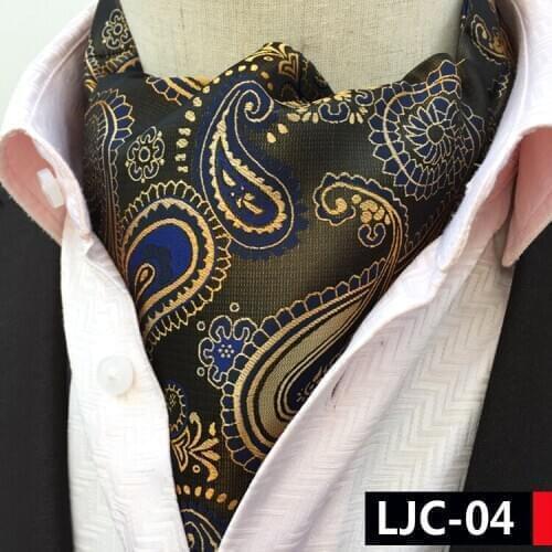 Unique Vintage Design Ties Luxury Beautiful Royal Floral Ascot Classic British Style Jacquard Woven Ascots for Men