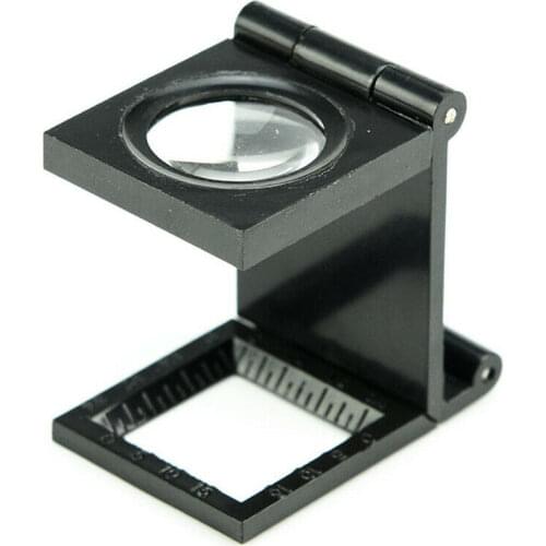 Magnification 8X Folding Linen Tester Cloth Thread Counter Magnifying Glass Portable Pocket 1.5cm Scale Magnifier Reading Loupe