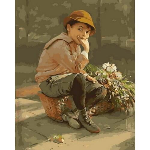 Frameless painting by numbers wall decor diy picture oil painting on canvas for home decor 4050 child