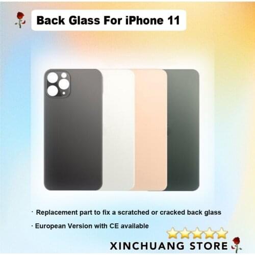 High Quality Back Battery Cover Glass Replacement, Big Hole, For iPhone 11, 11 Pro, 11 Pro Max Rear Housing Cracked Glass Repair