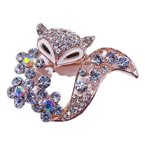 Fashion Animal Brooch For Womens Cute Fox Pin Jewelry Party Office Clothes Scarf Buckle Garment Accessories Brooches Gift
