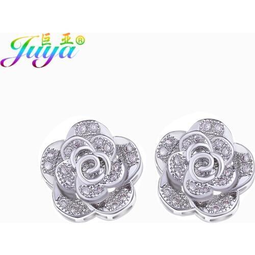 Women Beads Jewelry Components CC Camellia Metal Decorative Beads Charm Accessories For Bead Pearls Bracelet Necklace DIY Making