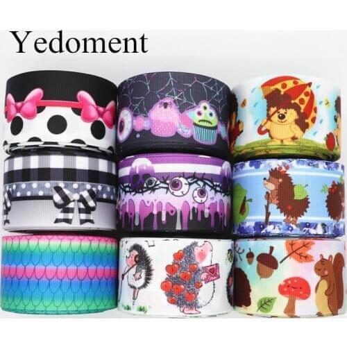 10 Yards 1.5'' 38MM Printed Grosgrain Ribbons For Hair Bows DIY Handmade Materials Y19092702