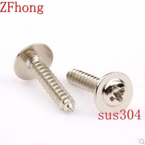100pcs M2.6*4/5/6/8/10/12 2.6mm Stainless steel 304 phillips round washer head self tapping screw