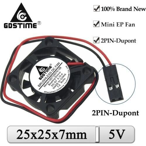 2Pcs Gdstime DC 5V 25mmx7mm 25mm Dupont Connector Mini Brushless Cooler Audio Cooling Fan 2507 2cm Small appliance Radiator Fan
