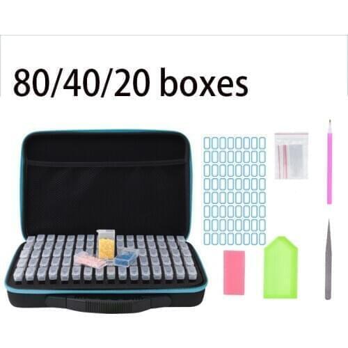 20/40/80 box diamond painting box Diamond Embroidery Accessories diamond mosaic Carry Case Container Storage Box Hand Bag Tools