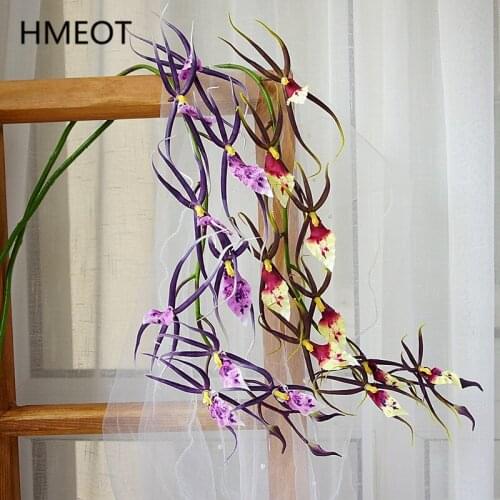 95cm Artificial Flowers Vine Butterfly Orchid Christmas Home Decor Balcony Spider Orchid Hyacinth Wedding Flowers Photo Props