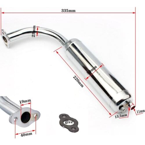 Mini bicycle accessories two-stroke engine for 49CC 60CC 80CC exhaust pipe muffler chimney iron row