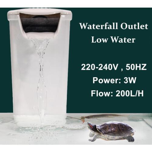 White Aquarium Low Water Filter Silent Waterfall Aquarium Hang On Filter Water Circulation For Turtle Fish Tank