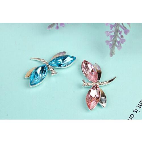 Free Shipping Wholesale 50pcs/lot 30X20mm Rhinestone Flatback Button For Hair Flower Wedding Invitation MEIM009