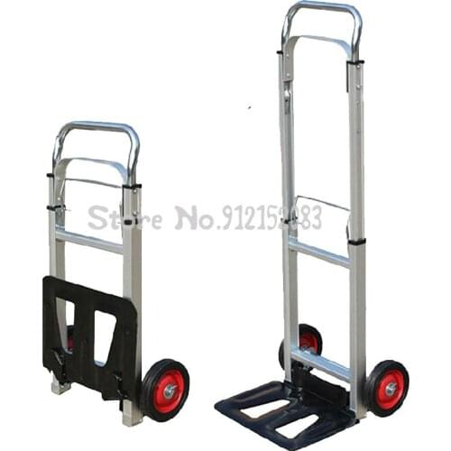 Aluminum Alloy Large Folding Trolley Rider Trailer Pull Cargo Luggage Cart Trolley Portable Grocery Shopping Car Heavy King
