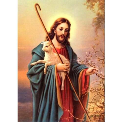 Jesus Christ Diamond Painting Portrait Round Full Drill Shepherd Religion 5D Nouveaute DIY Mosaic Embroidery Cross Stitch Gifts