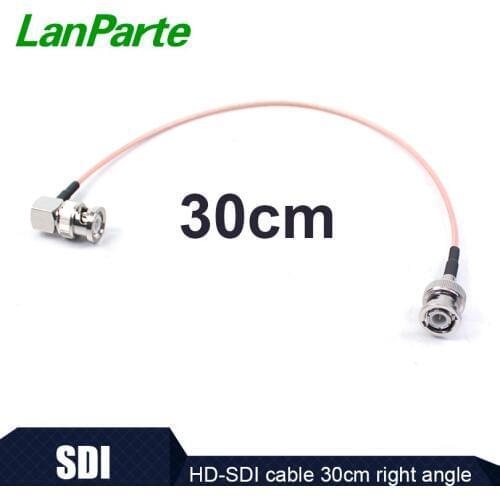 Lanparte 30cm HD SDI Cable with Right Angle BNC to BNC, Male to Male Plug for DSLR SLR Camera and Equipment Accessories